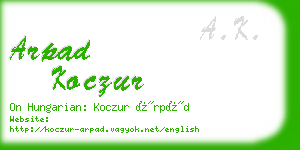 arpad koczur business card